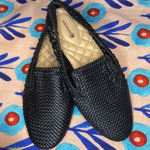 Birdies Womens The Starling Black Woven Loafers Flats Size 8